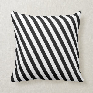 Coussin À Rayures Noires Et Blanches