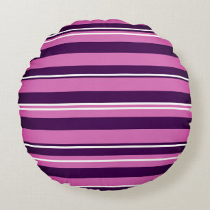 Coussin à rayures violettes et roses