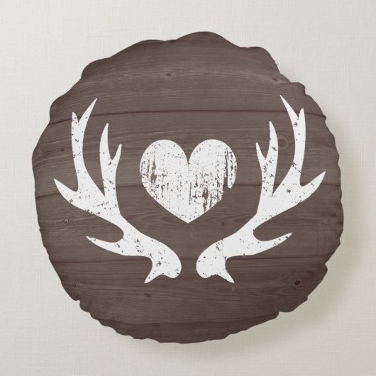 Coussin à thème de chasse rustique cerf renard ron (Dos)