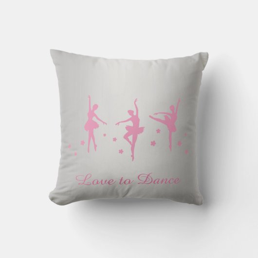 Coussin à thème Silver & Pink Ballerina Ballet (Recto)