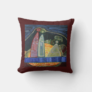 Coussin à Throw Peinture Familiale