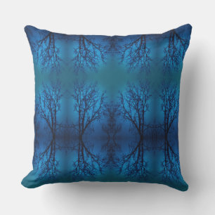 Coussin À travers le verre, Forêt Bleue Arbre de pleurs Ab