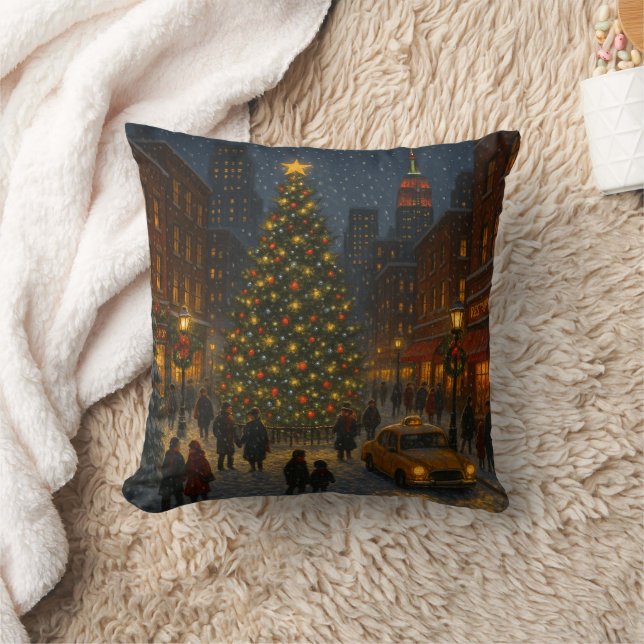 Coussin A wonderful Christmas night in New York (Couverture)