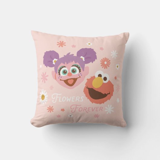 Coussin Abby Cadabby & Elmo | Fleurs pour toujours (Recto)