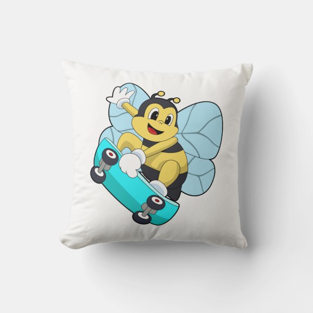 Coussin Abee comme patineur avec skateboard (Recto)