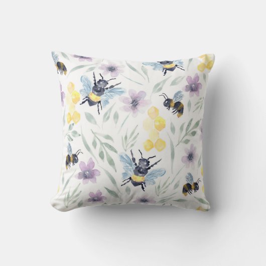 Coussin Abeille aquarelle Motif (Recto)