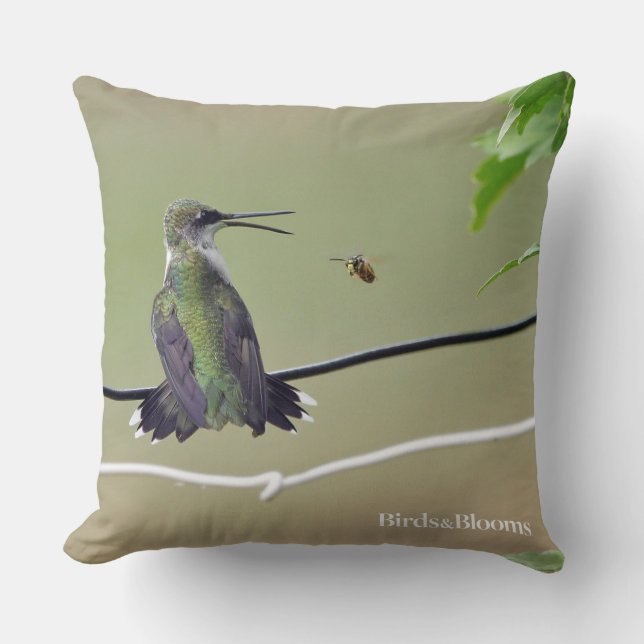 Coussin Abeille de colibri et de miel (Recto)