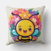 Coussin Abeille de dessin animé adorable (Verso)