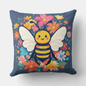 Coussin Abeille de dessin animé adorable (Verso)