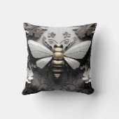 Coussin Abeille de miel dorée sur toile florale (Verso)
