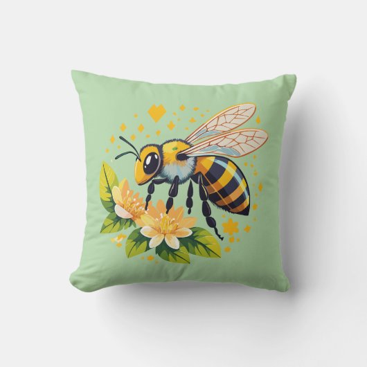 Coussin Abeille européenne (Recto)