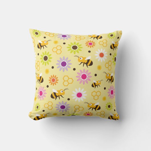 Coussin Abeille & Fleurs (Recto)
