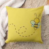 COUSSIN ABEILLE JAUNE DE CARREAU DE COTON EN VOL (Couverture)