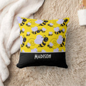 Coussin Abeille jaune et noire mignonne (Couverture)