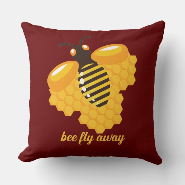 Coussin abeille s'envoler (Recto)