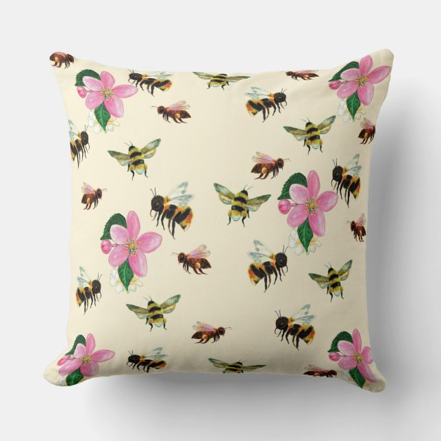Coussin Abeilles et bourdons (Recto)