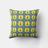 Coussin Abeilles et fleurs de dessin animé (Verso)
