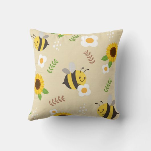 Coussin Abeilles et tournesols (Verso)
