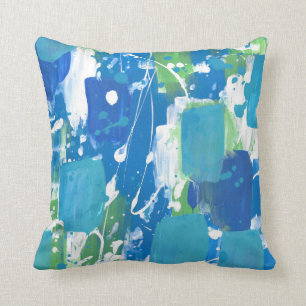 Coussin Abrégé sur blanc de vert bleu