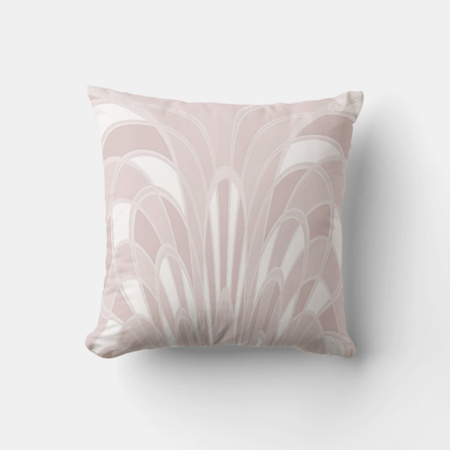 Coussin Abrégé sur champignon - art déco - rose (Recto)