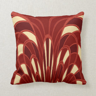 Coussin Abrégé sur champignon - art déco - rouge