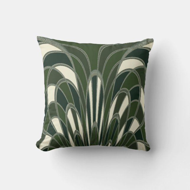 Coussin Abrégé sur champignon - forêt d'art déco (Recto)