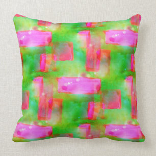 Coussin Abrégé sur lumière du soleil peint jaune, rose