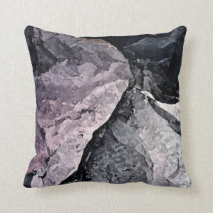Coussin Abrégé sur pourpre, noir et gris
