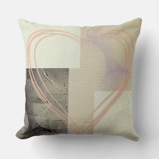 Coussin Abrstracte Moderne Noir Blanc Et Gris (Recto)