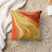 Coussin Abstract Agate V1 Hot Orange ID827 Throw Pillow (Couverture)