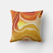Coussin Abstract Agate V1 Hot Orange ID827 Throw Pillow (Verso)