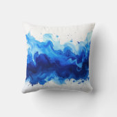 Coussin Abstract blue watercolor splash on white backgroun (Verso)