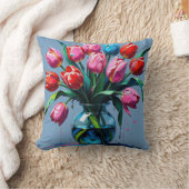 Coussin Abstract Digital Painting – Colorful Tulip Bouquet (Couverture)