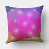 Coussin Abstract Geometric Crystal Mosaic in Pink (Verso)