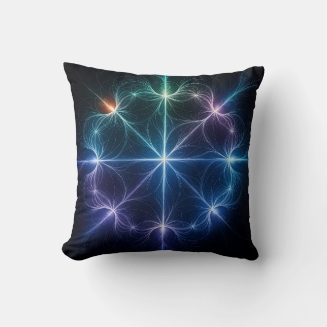 Coussin Abstract Geometric Glow Throw Pillow (Recto)