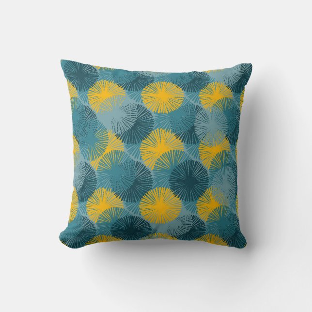 Coussin Abstract Ikat and boho style handcraft fabric patt (Recto)