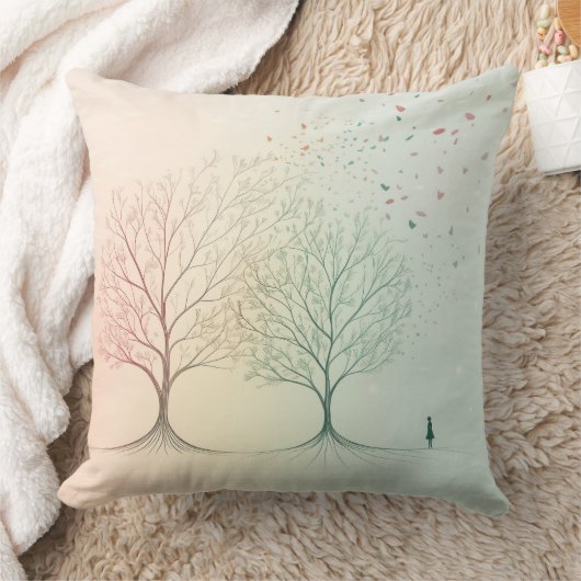 Coussin Abstract Minimal Tree of Life Pillow Pastel (Couverture)