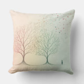 Coussin Abstract Minimal Tree of Life Pillow Pastel (Recto)