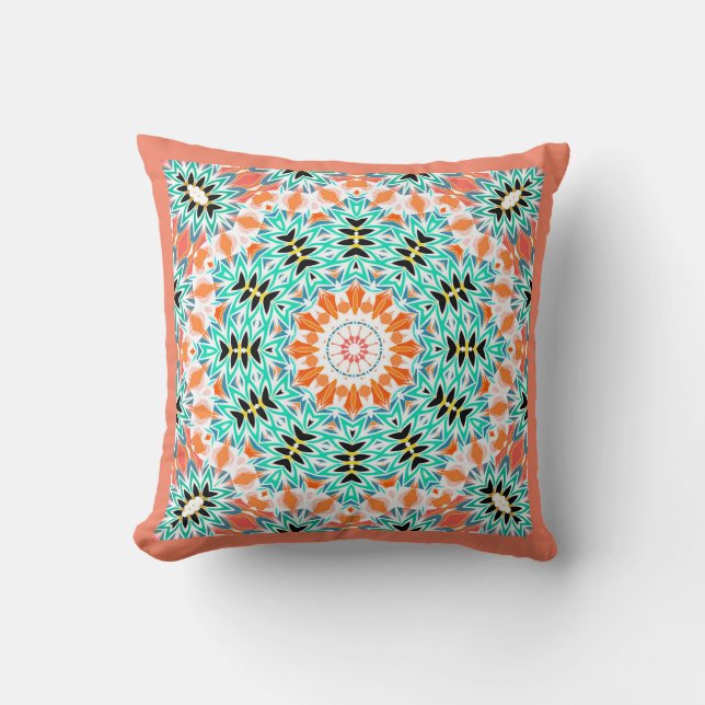 Coussin Abstract modern mosaic kaleidoscopic (Recto)