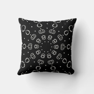 Coussin Abstract Monochrome White Mandala Geometric Patter