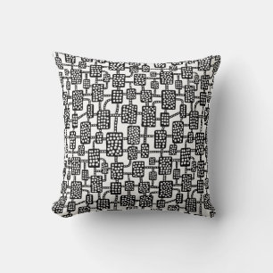 Coussin Abstrait 041113 - Noir sur blanc