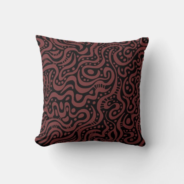 Coussin Abstrait 041211 - Brown sur noir (Recto)