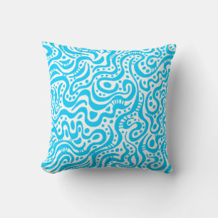 Coussin Abstrait 041211 - Ciel bleu sur blanc