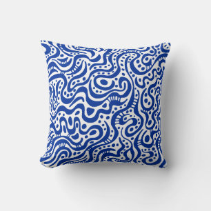 Coussin Abstrait 041211 - Marine en blanc