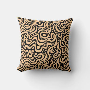 Coussin Abstrait 041211 - Sable sur noir