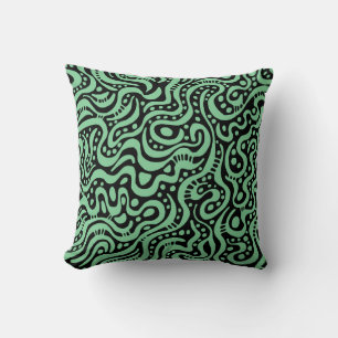Coussin Abstrait 041211 - Vert fané sur noir