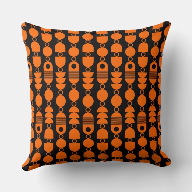 Coussin Abstrait 140823 - Orange sur noir (Verso)