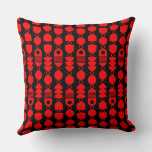 Coussin Abstrait 140823 - Rouge sur noir