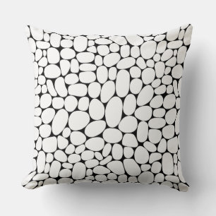 Coussin Abstrait 160417 - Blanc sur noir