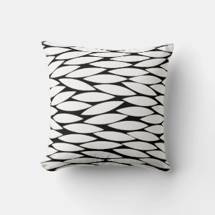 Coussin Abstrait 250713 - Blanc sur noir